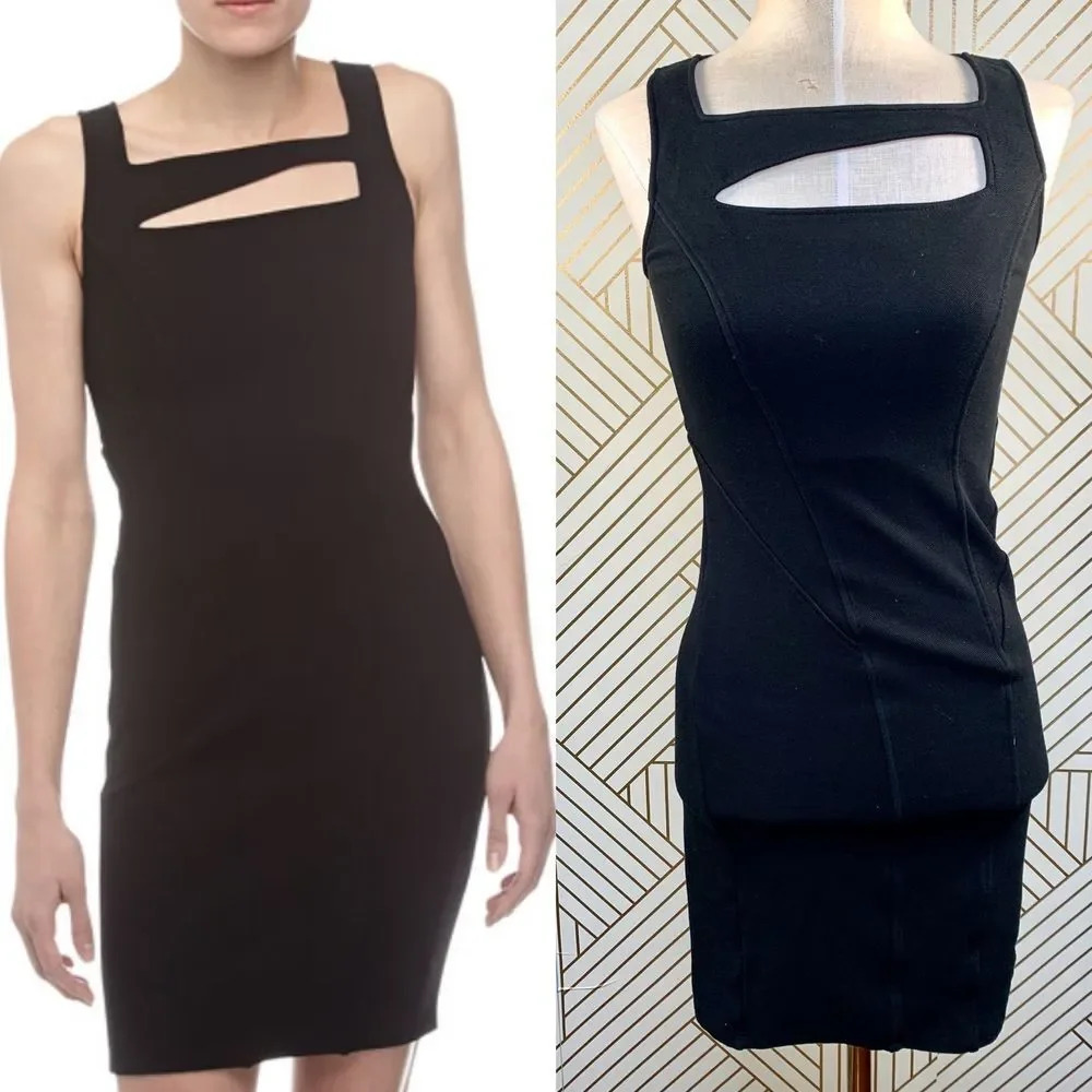 Helmut Lang Gala Knit Black Cutout Dress Lbd